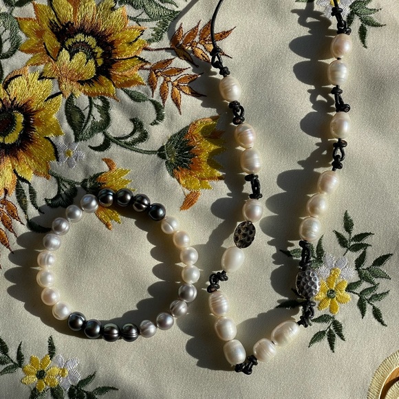 Tica Rose 925 pearl necklace & bracelet - Picture 5 of 16